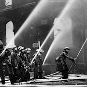 AFS Crews at work in Manchester Blitz - December 1940